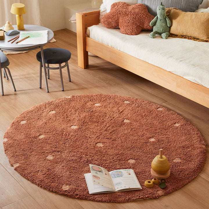 Round Dot Washable Rug