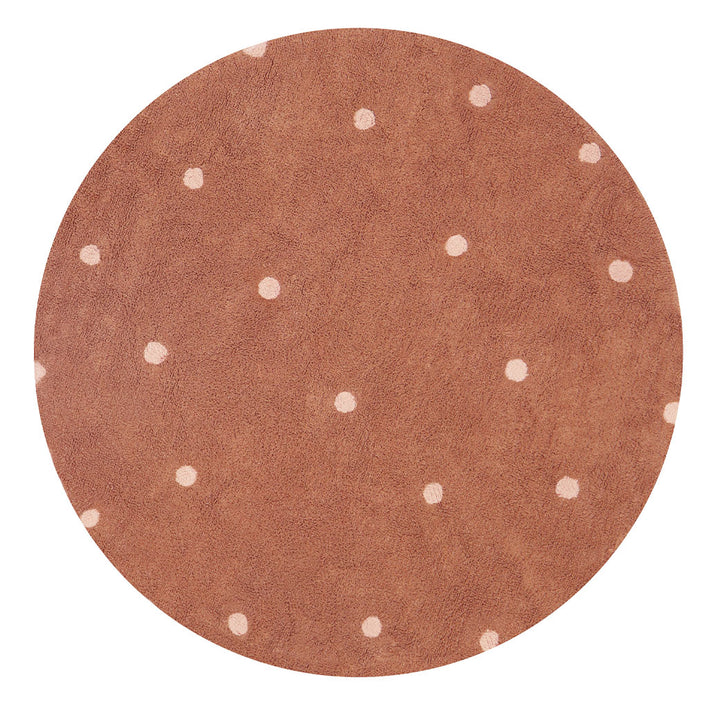 Round Dot Washable Rug