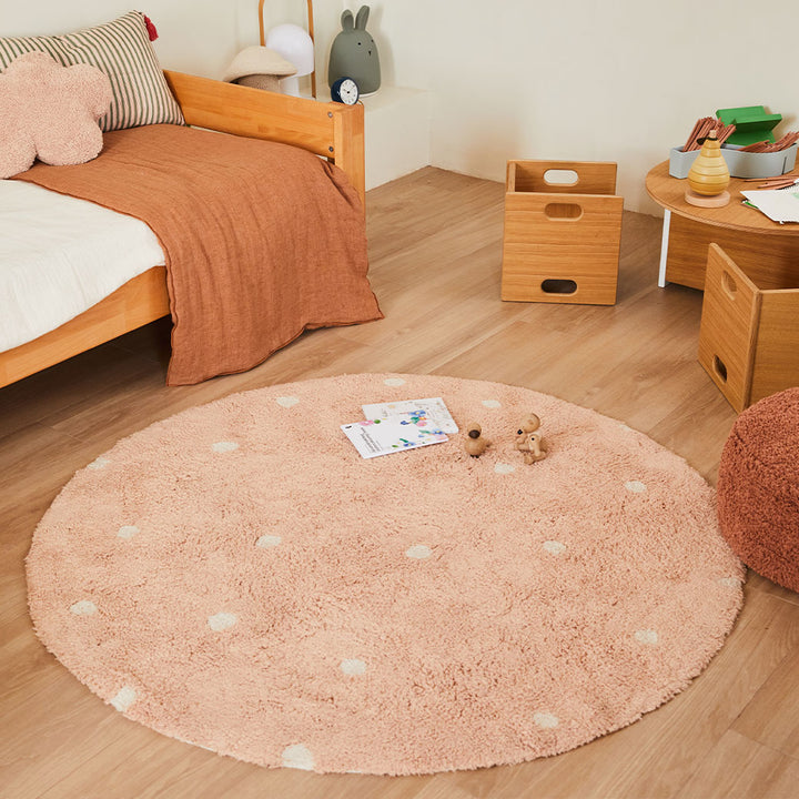 Round Dot Washable Rug