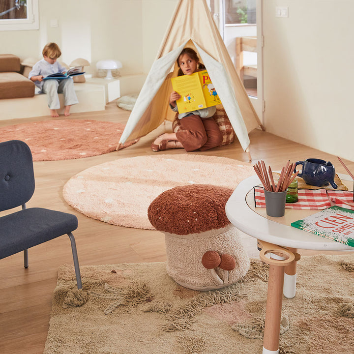 Round Dot Washable Rug