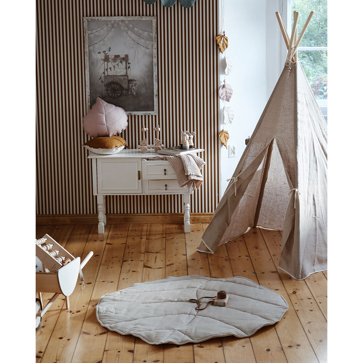 Linen Teepee Tent and Mat Set