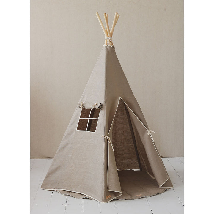 Linen Teepee Tent and Mat Set