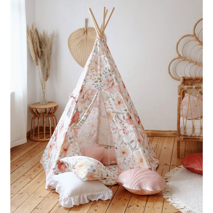 Teepee Tent with Pattern and Mat Set