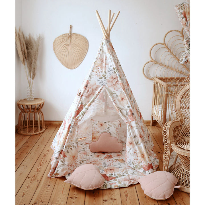 Teepee Tent with Pattern and Mat Set