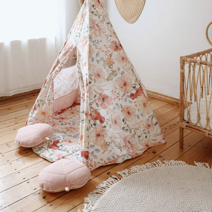 Teepee Tent with Pattern and Mat Set