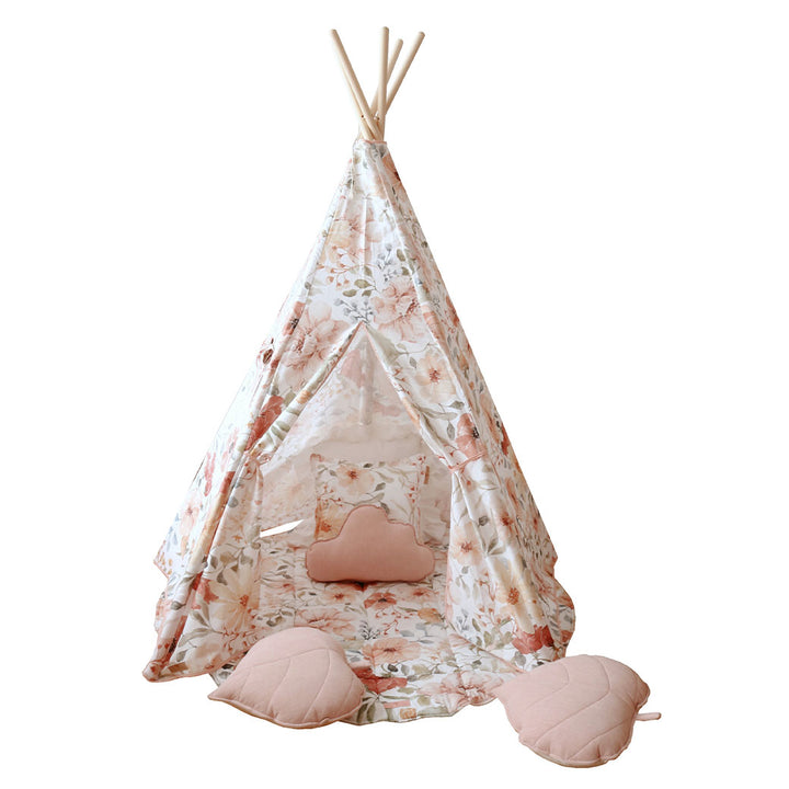 Teepee Tent with Pattern and Mat Set