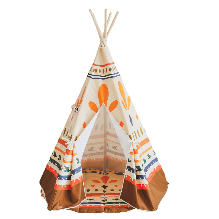 Teepee Tent with Pattern and Mat Set