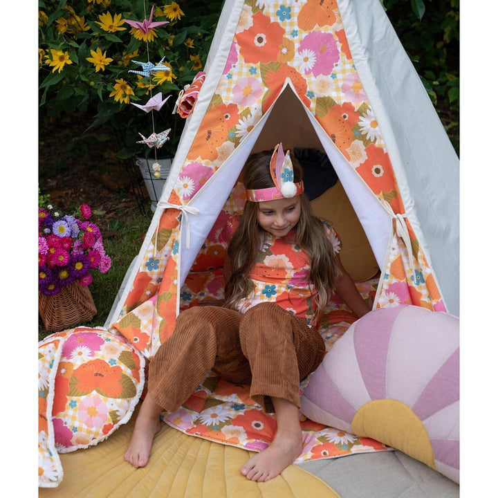 Teepee Tent with Pattern and Mat Set