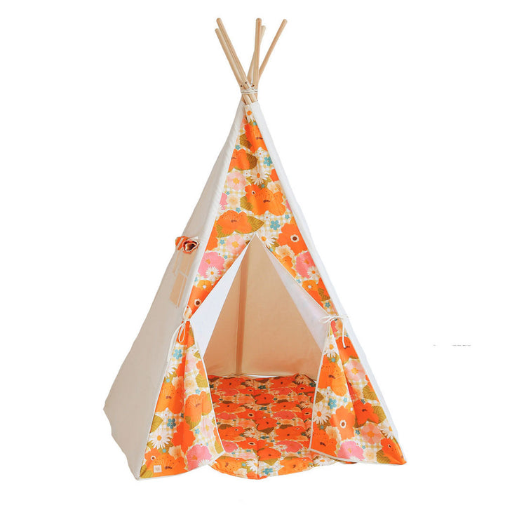 Teepee Tent with Pattern and Mat Set