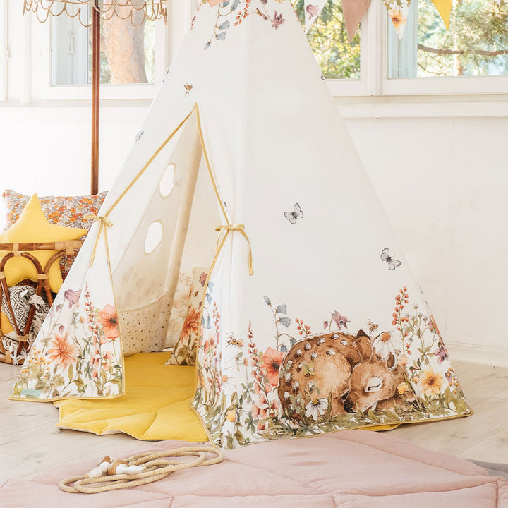 Teepee Tent with Pattern and Mat Set