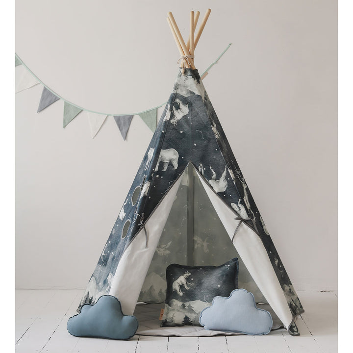 Teepee Tent with Pattern and Mat Set