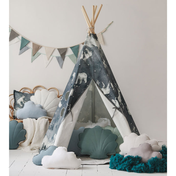 Teepee Tent with Pattern and Mat Set