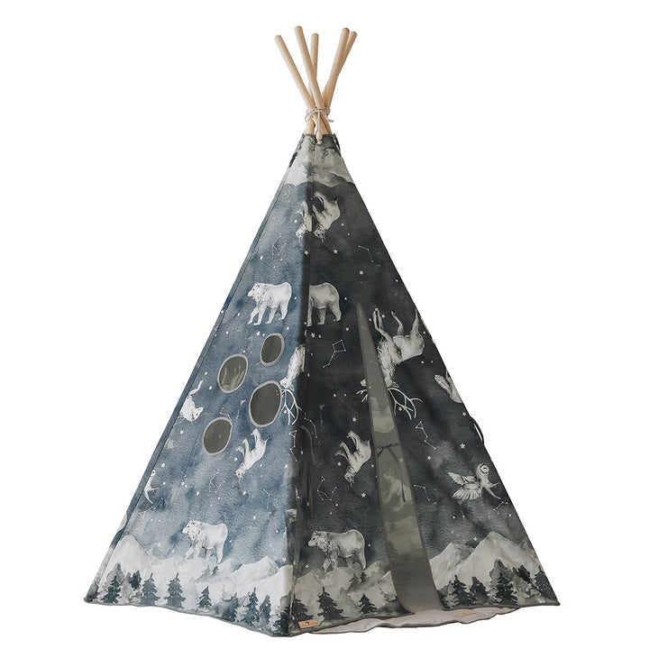 Teepee Tent with Pattern and Mat Set