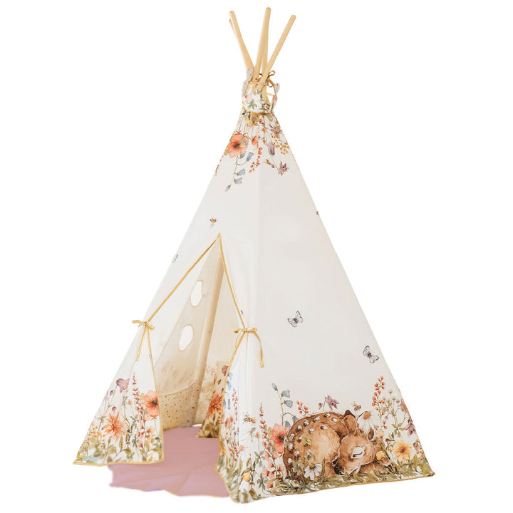 Teepee Tent with Pattern and Mat Set