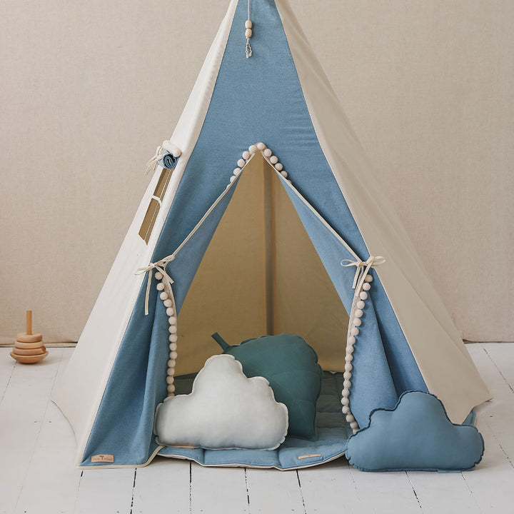 Teepee with Pompoms and Mat Set