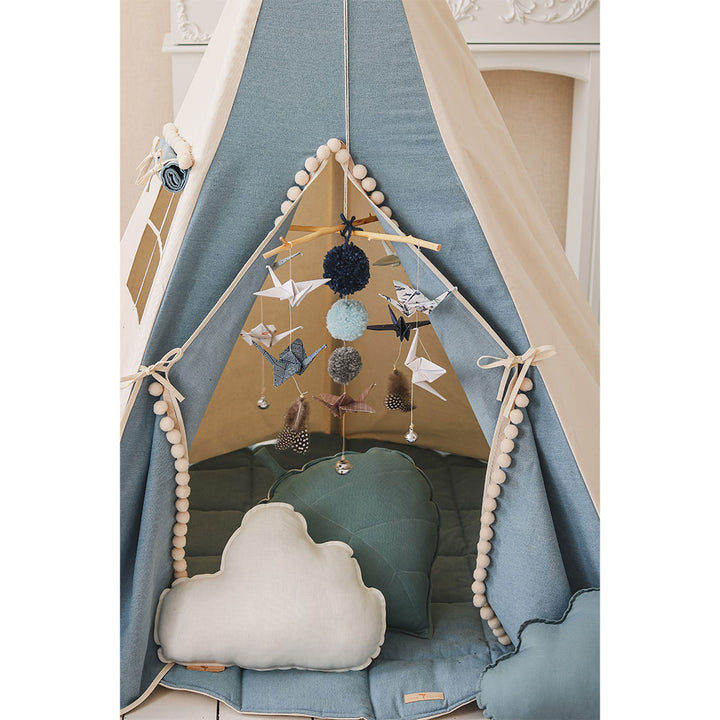 Teepee with Pompoms and Mat Set