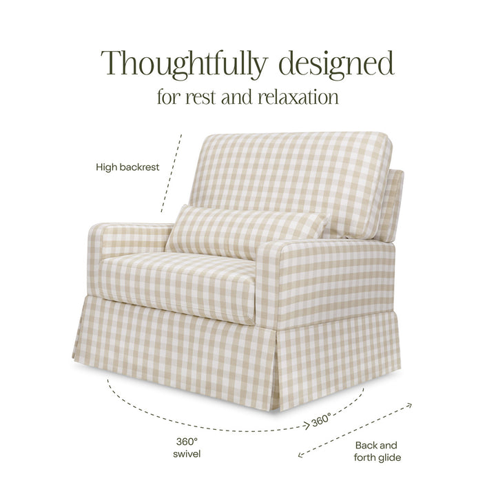 Crawford Pillowback Chair-And-A-Half Comfort Swivel Glider