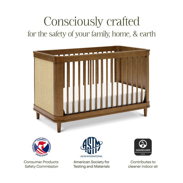 Certifications of The Namesake Marin 3-in-1 Convertible Crib in -- Color_Natural Walnut with Blonde Cane