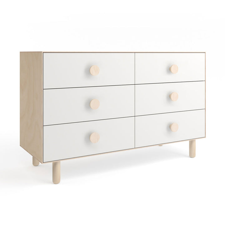 Oeuf 6 Drawer Dresser in -- Color_Birch with Dot Base