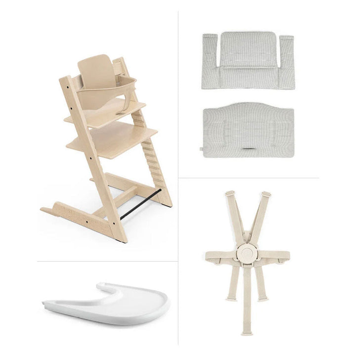 Tripp Trapp High Chair² + Cushion, Tray & Newborn Set Bundle