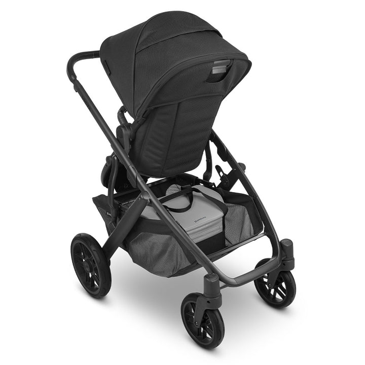 UPPAbaby Bevvy Stroller Basket Cooler in the back of a stroller 