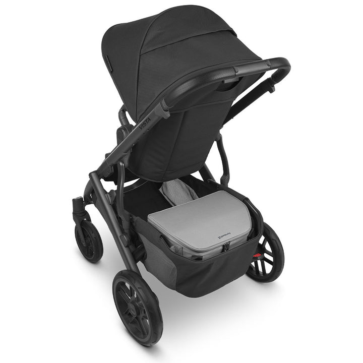 Closed UPPAbaby Bevvy Stroller Basket Cooler in a UPPAbaby Vista V2 Stroller 