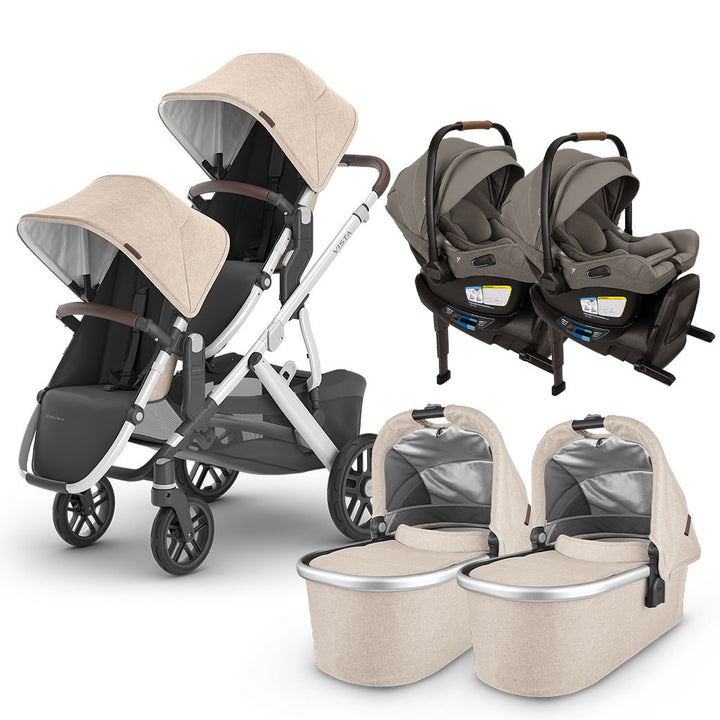 Vista V2+ Twin Stroller + PIPA Series Travel System