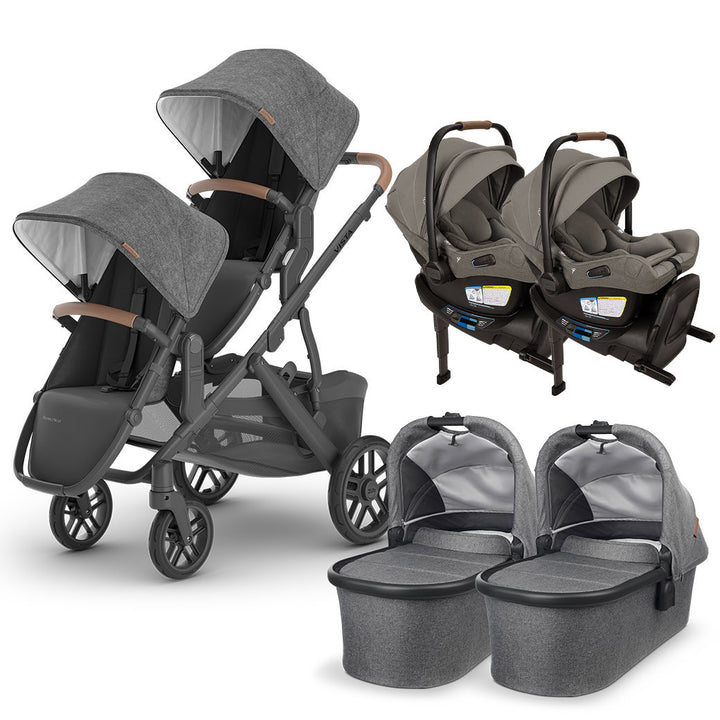 Vista V2+ Twin Stroller + PIPA Series Travel System