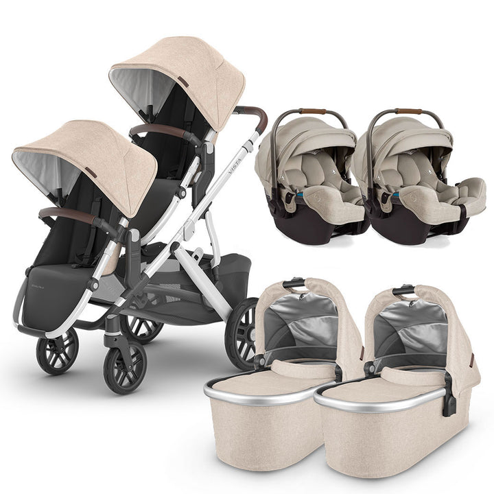 Vista V2+ Twin Stroller + PIPA Series Travel System