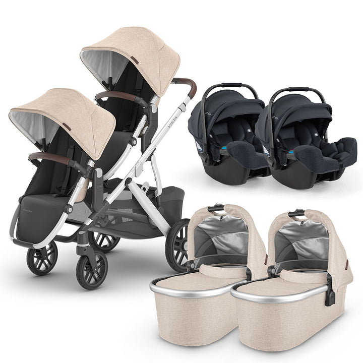 Vista V2+ Twin Stroller + PIPA Series Travel System