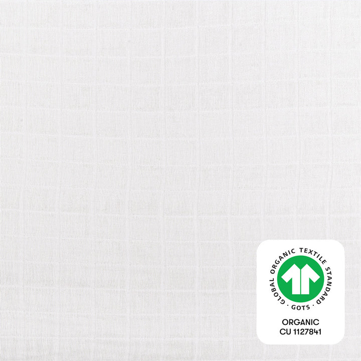 The Babyletto's Crib Sheet in GOTS Certified Organic Muslin Cotton with ORGANIC tag  in -- Color_White