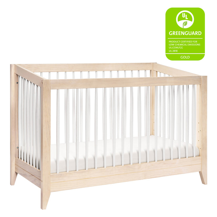 Babyletto's Sprout 4-in-1 Convertible Crib with GREENGUARD tag in -- Color_Washed Natural / White