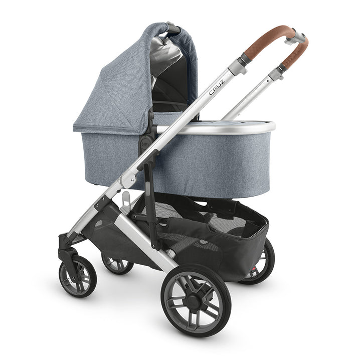 Reversed bassinet on UPPAbaby Cruz V2 Stroller in -- Color_Gregory