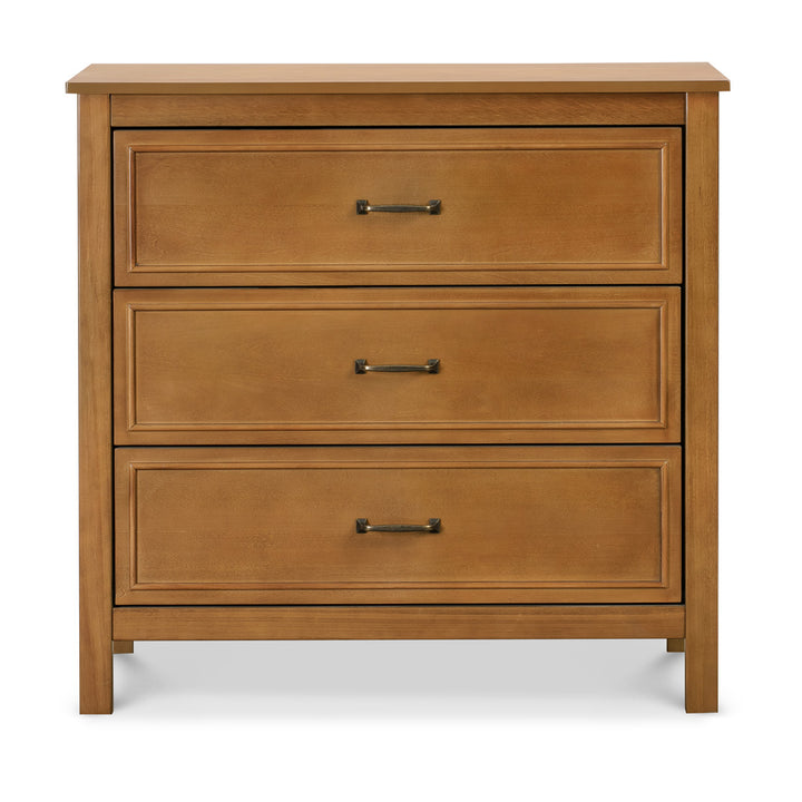 Front view of The DaVinci Charlie 3-Drawer Dresser in -- Color_Chestnut