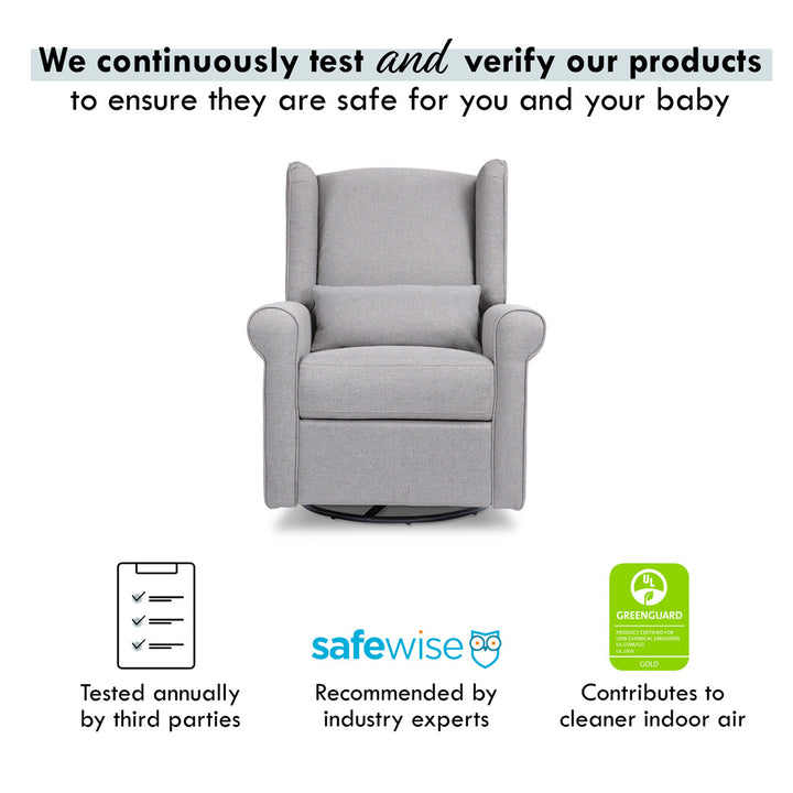 Certifications of DaVinci Hayden Recliner & Swivel Glider in -- Color_Misty Grey