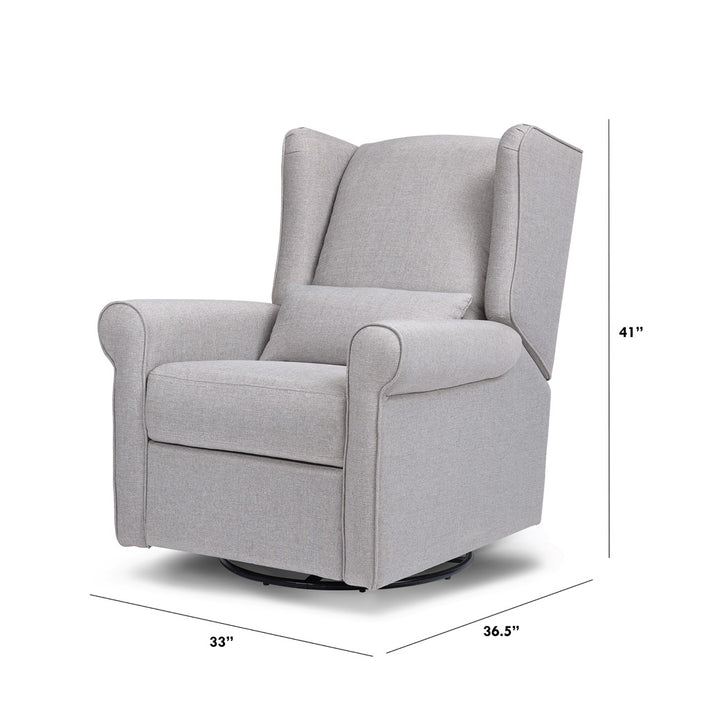 Dimensions of DaVinci Hayden Recliner & Swivel Glider in -- Color_Misty Grey