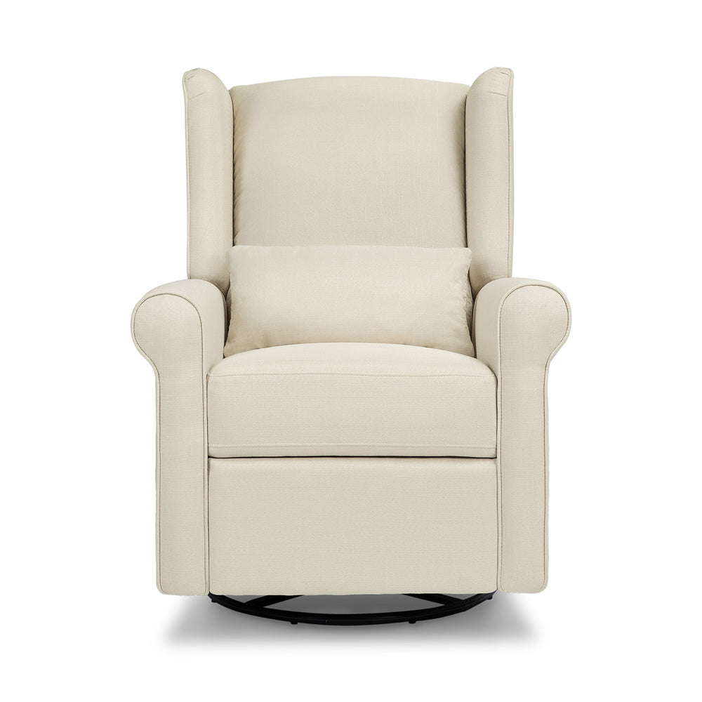 Front view of DaVinci Hayden Recliner & Swivel Glider in -- Color_Natural Oat