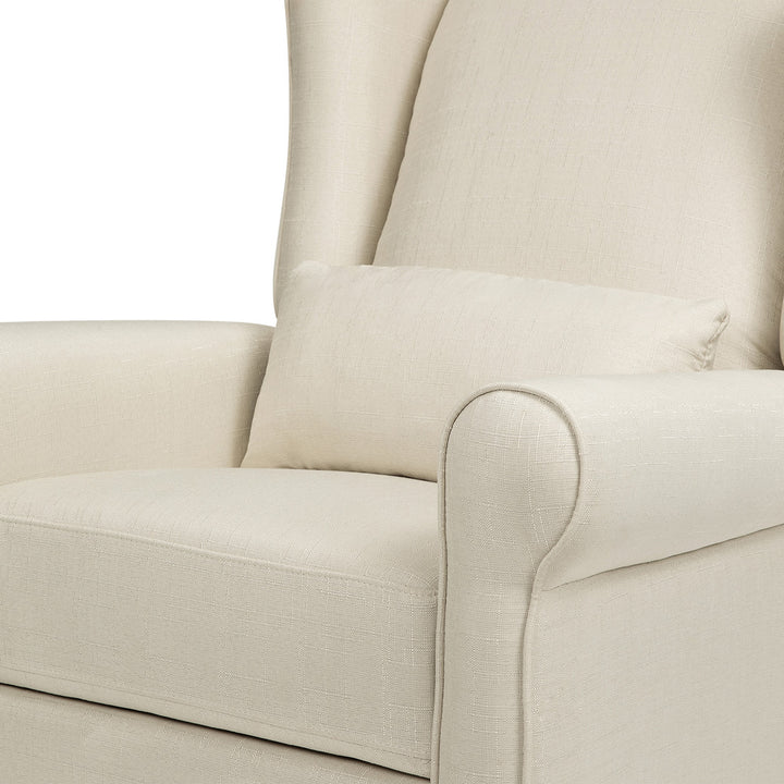 Closeup of DaVinci Hayden Recliner & Swivel Glider in -- Color_Natural Oat