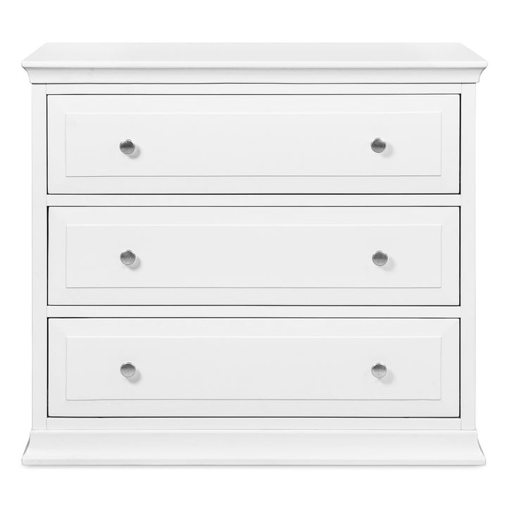 Front view of DaVinci's Signature 3-Drawer Dresser in -- Color_White