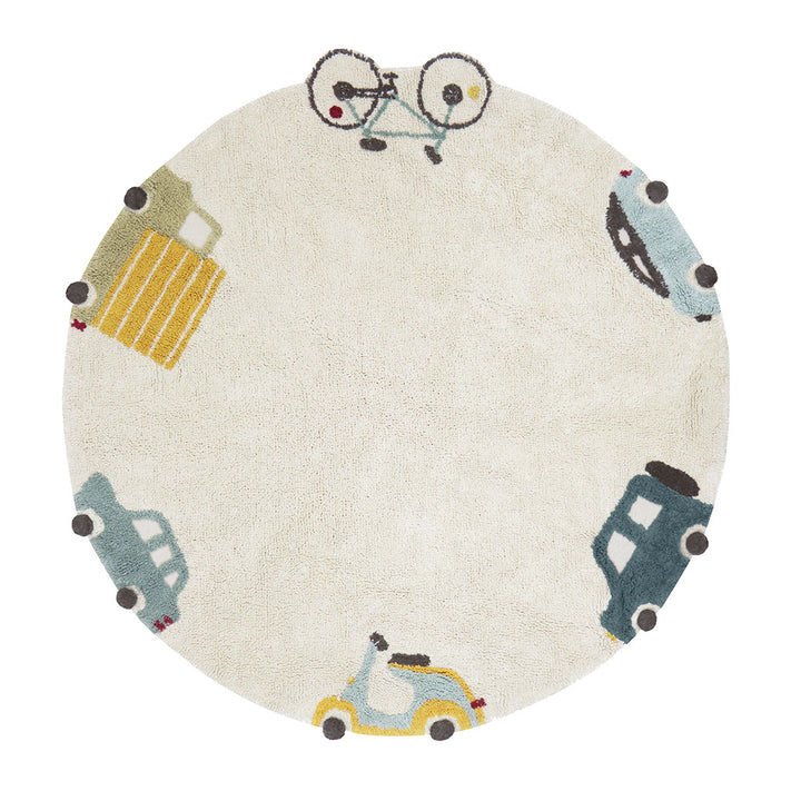 Wheels Washable Rug