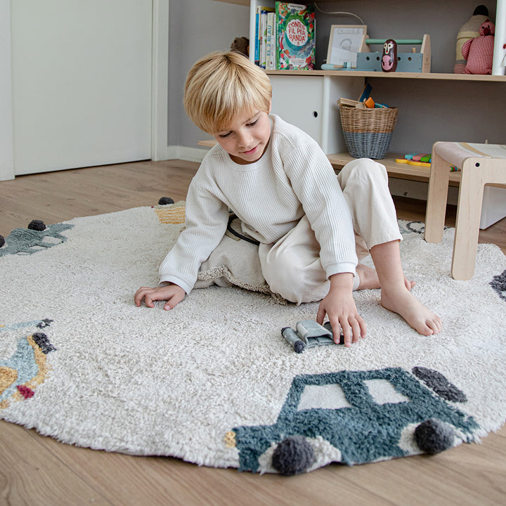 Wheels Washable Rug