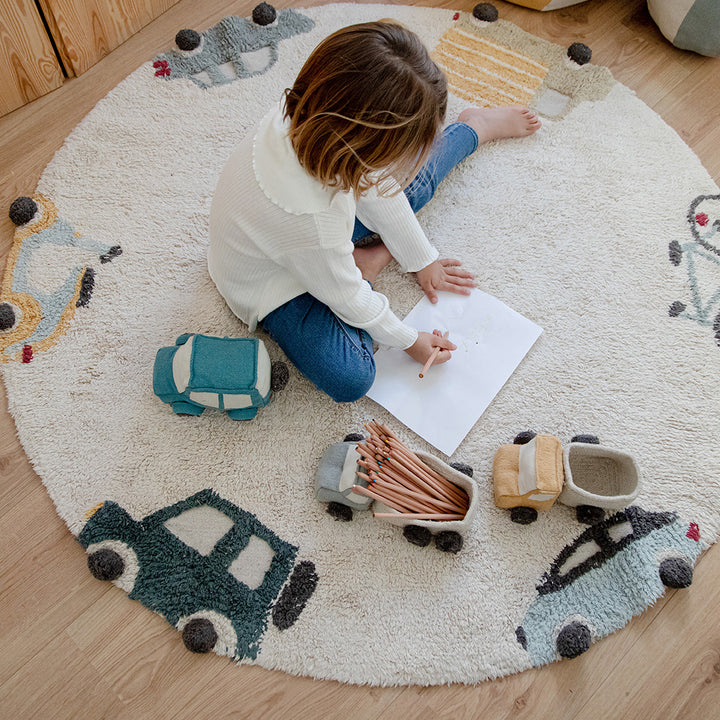 Wheels Washable Rug