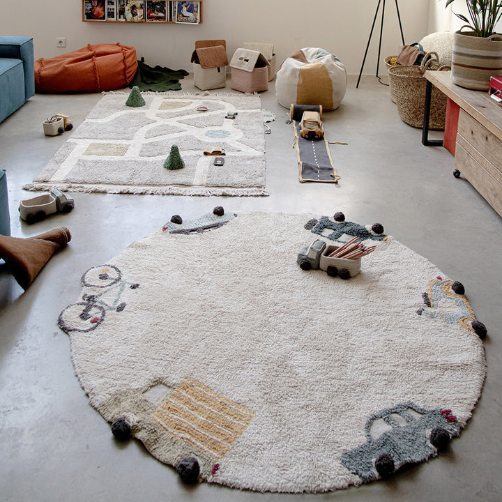 Wheels Washable Rug