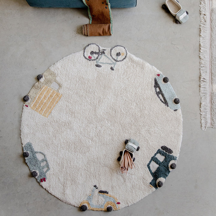 Wheels Washable Rug