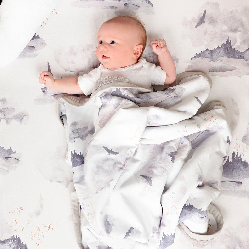 Oilo Misty Mountain Jersey Crib Sheet Modern Nursery