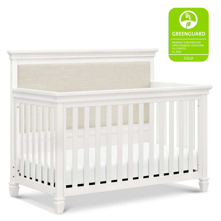 Darlington 4-in-1 Convertible Crib in Warm White with GREENGUARD tag