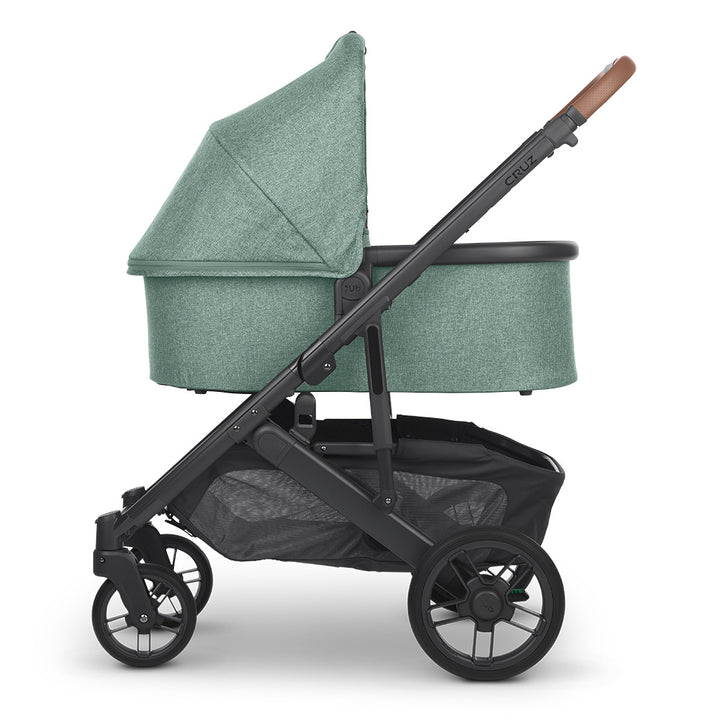 Reversed bassinet on the UPPAbaby Cruz V2 Stroller in -- Color_Gwen