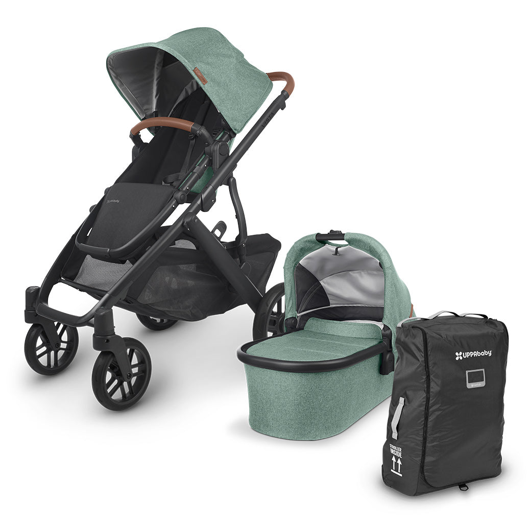 UPPAbaby VISTA V2 Stroller with the bassinet and Travel Bag Bundle in -- Color_Gwen