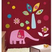 Pink Elephant Big Vinyl Mural Wall Stickers