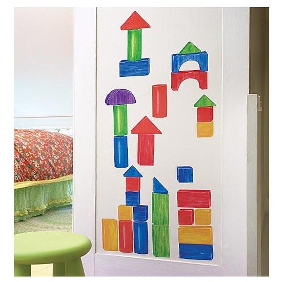 Wooden Blocks Wall Stickers